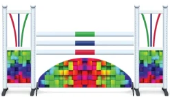Obstacle de CSO complet demi lune Cubes arc en ciel